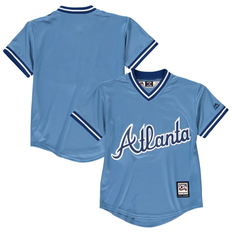 Atlanta Braves Majestic Youth Cooperstown Collection Cool Base Jersey - Light Blue