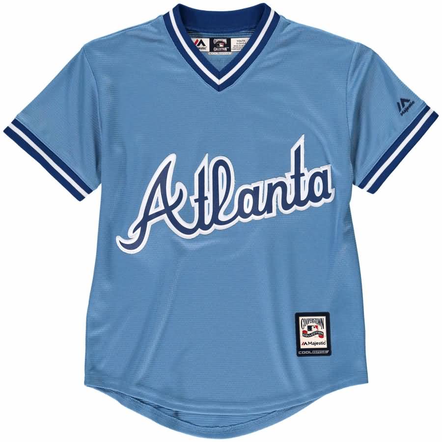 Atlanta Braves Majestic Youth Cooperstown Collection Cool Base Jersey - Light Blue