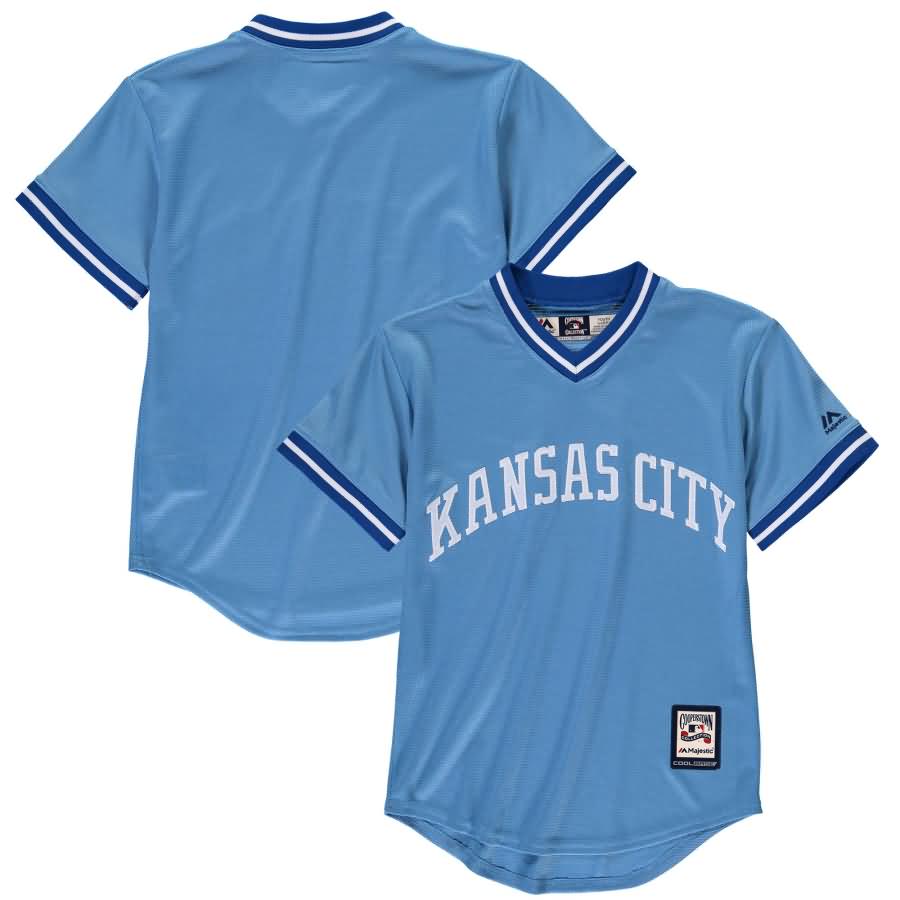 Kansas City Royals Majestic Youth Cooperstown Collection Cool Base Jersey - Light Blue