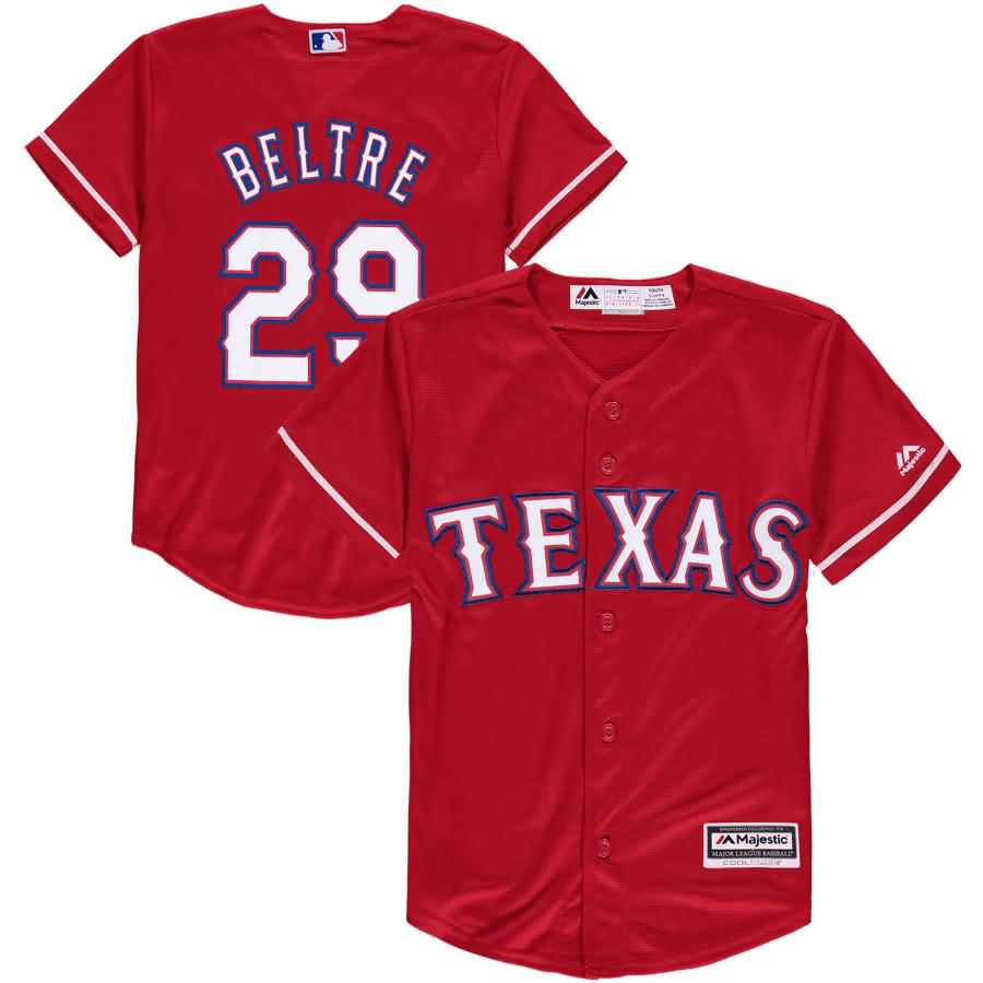 Adrian Beltre Texas Rangers Majestic Youth Alternate Official Cool Base Player Jersey - Scarlet