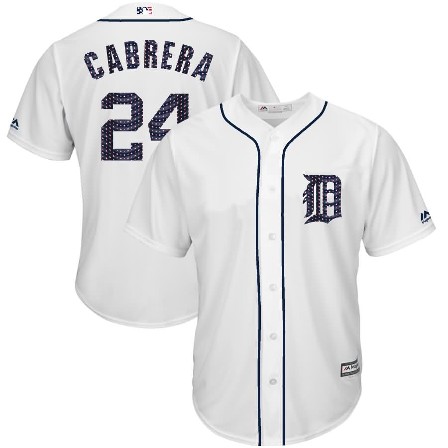 Miguel Cabrera Detroit Tigers Majestic 2017 Stars & Stripes Cool Base Player Jersey - White