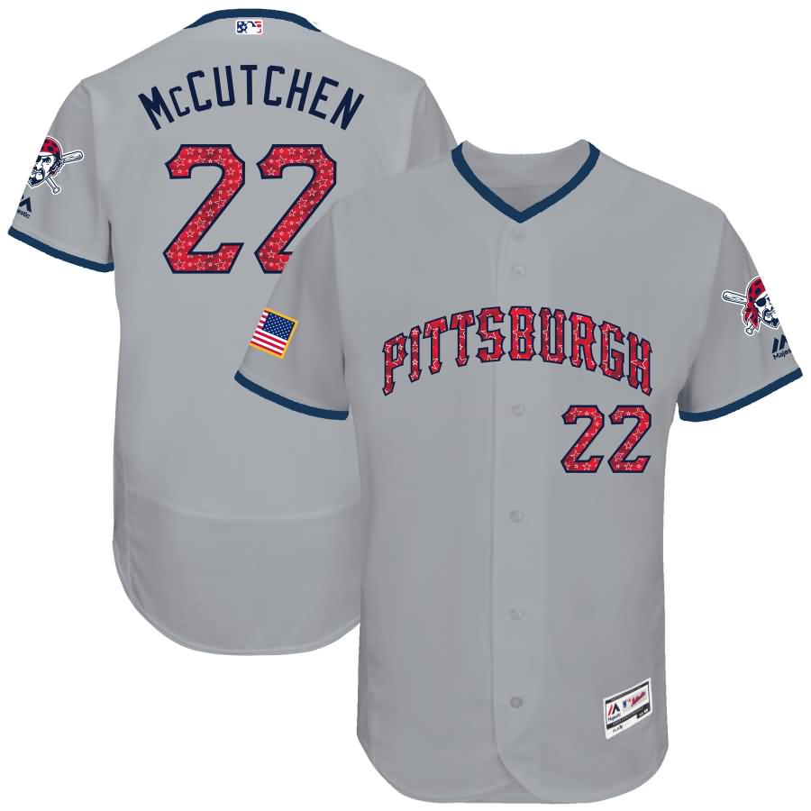 Andrew McCutchen Pittsburgh Pirates Majestic 2017 Stars & Stripes Authentic Collection Flex Base Player Jersey - Gray