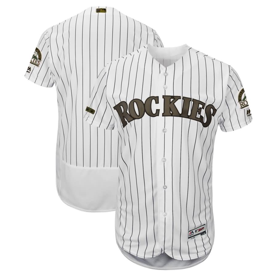 Colorado Rockies Majestic 2018 Memorial Day Authentic Collection Flex Base Team Jersey - White