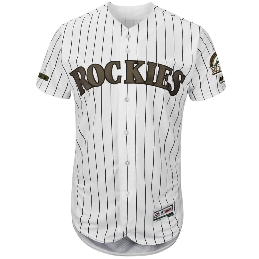 Colorado Rockies Majestic 2018 Memorial Day Authentic Collection Flex Base Team Jersey - White
