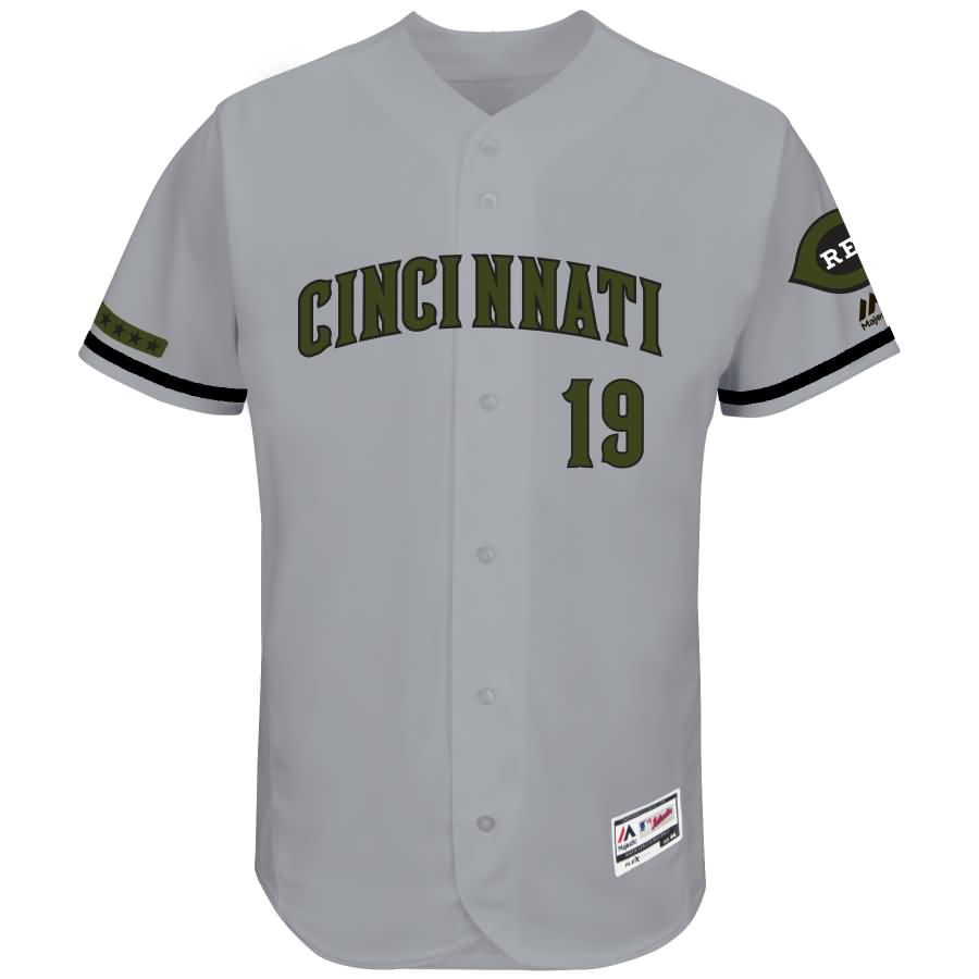 Joey Votto Cincinnati Reds Majestic 2017 Memorial Day Authentic Collection Flex Base Player Jersey - Gray