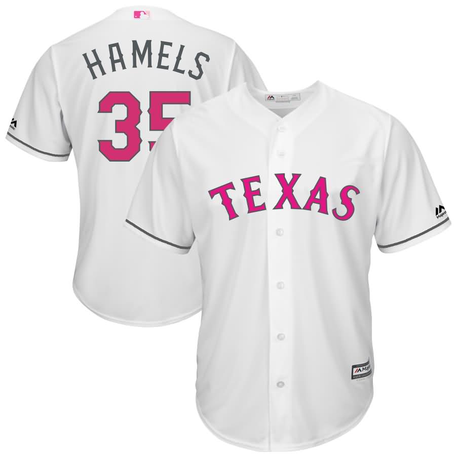 Cole Hamels Texas Rangers Majestic Mother's Day Cool Base Replica Jersey - White