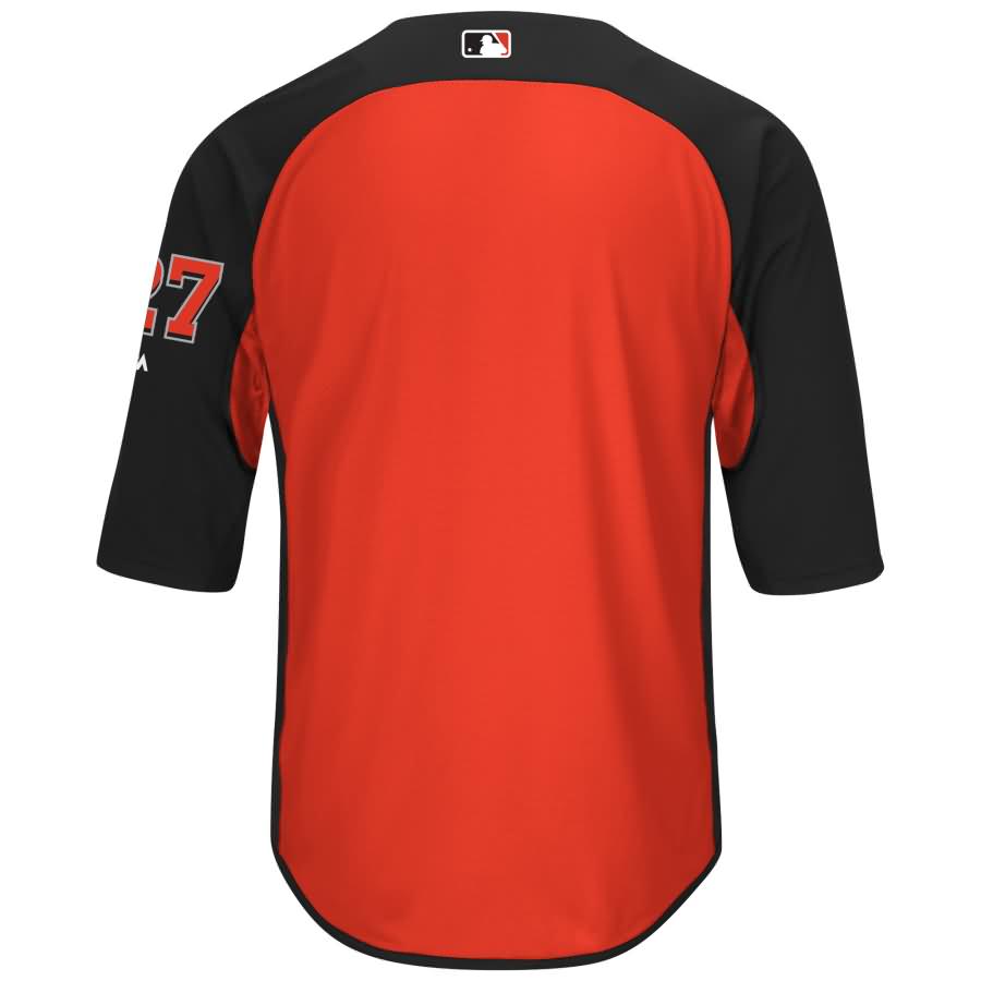 Giancarlo Stanton Miami Marlins Majestic Authentic Collection On-Field 3/4-Sleeve Player Batting Practice Jersey - Black