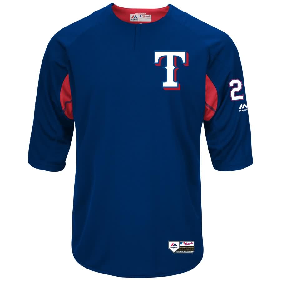 Adrian Beltre Texas Rangers Majestic Authentic Collection On-Field 3/4-Sleeve Player Batting Practice Jersey - Royal
