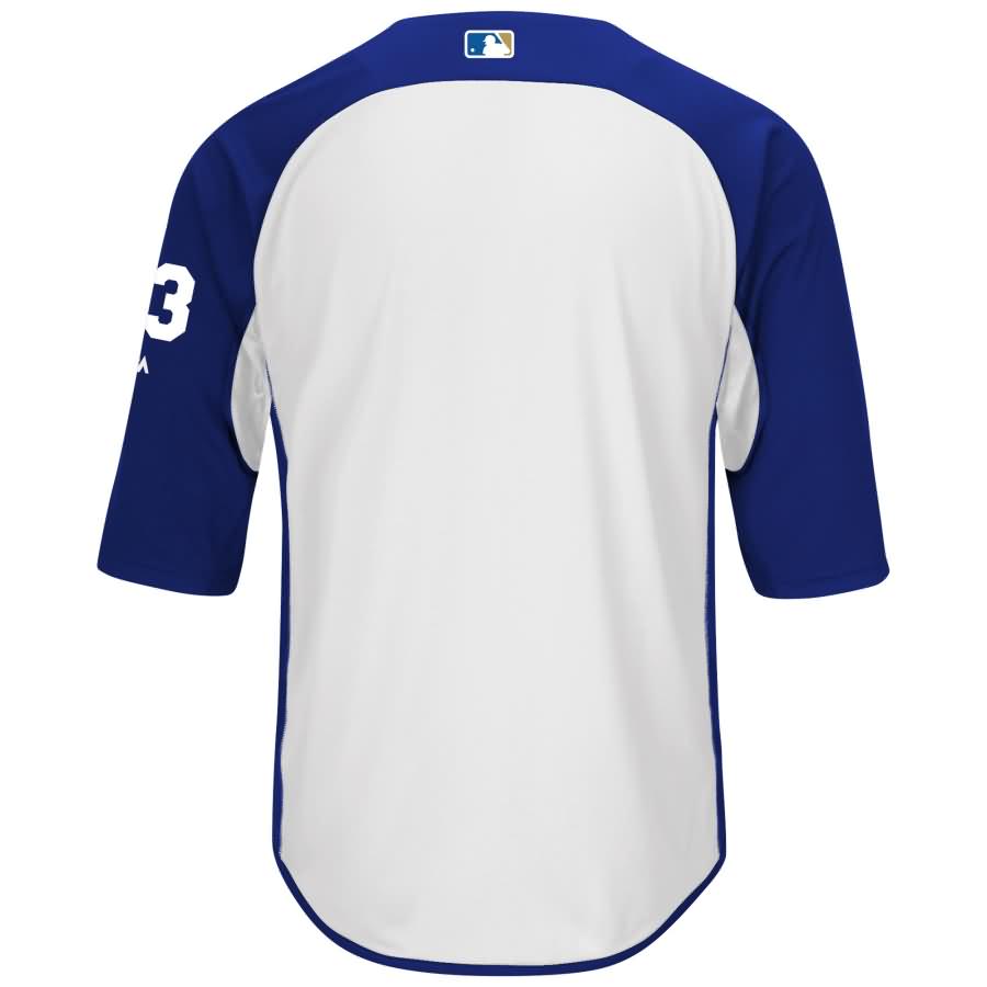 Salvador Perez Kansas City Royals Majestic Authentic Collection On-Field 3/4-Sleeve Player Batting Practice Jersey - Royal/White