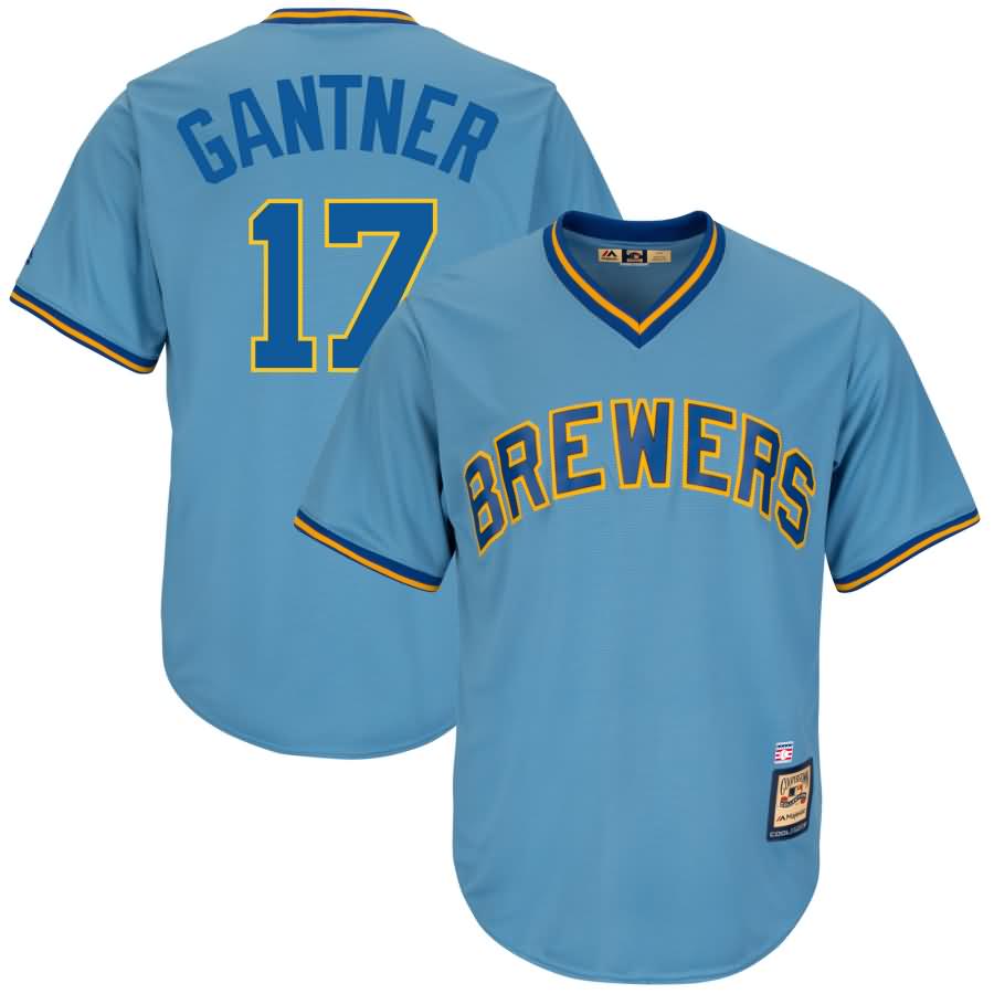 Jim Gantner Milwaukee Brewers Majestic Cooperstown Collection Cool Base Player Jersey - Light Blue