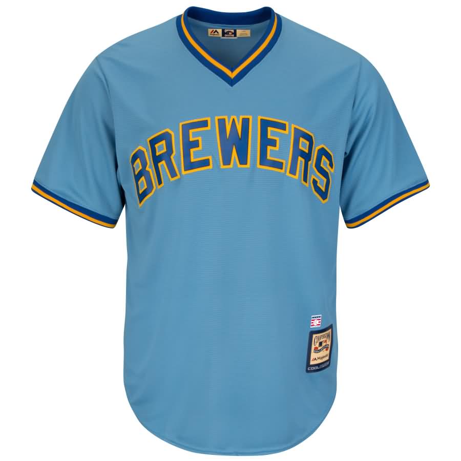 Jim Gantner Milwaukee Brewers Majestic Cooperstown Collection Cool Base Player Jersey - Light Blue