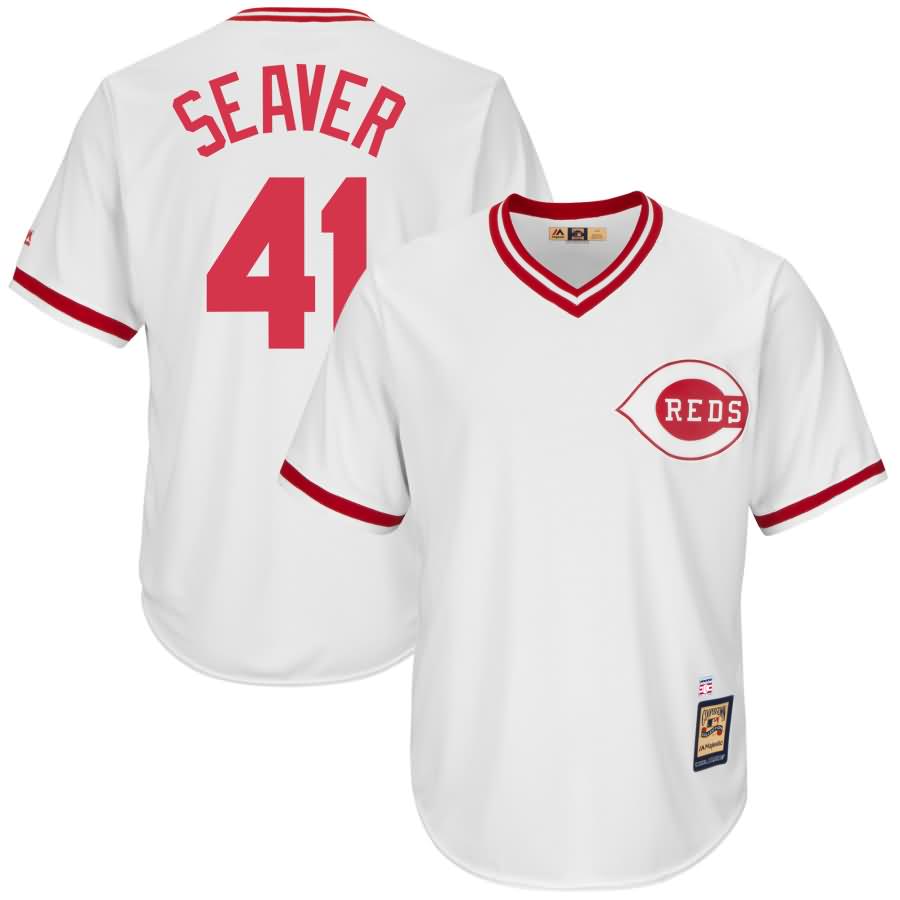 Tom Seaver Cincinnati Reds Majestic Cooperstown Collection Cool Base Player Jersey - White