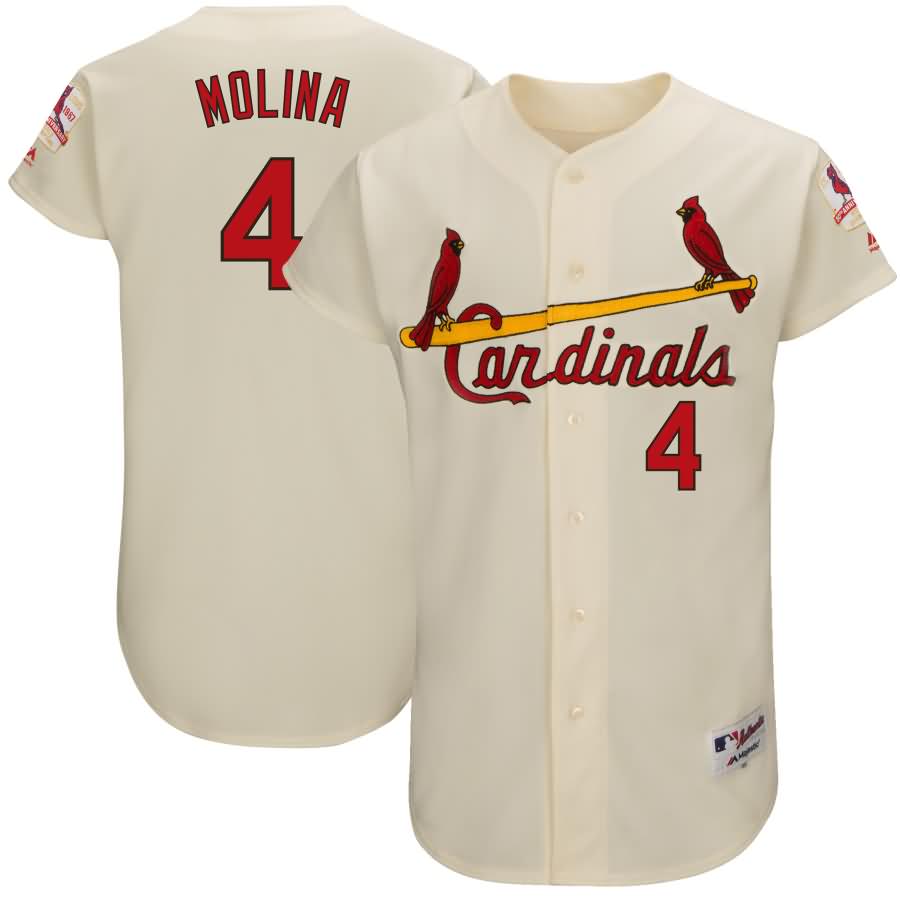 Yadier Molina St. Louis Cardinals Majestic 1967 Turn Back the Clock Authentic Player Jersey - Cream