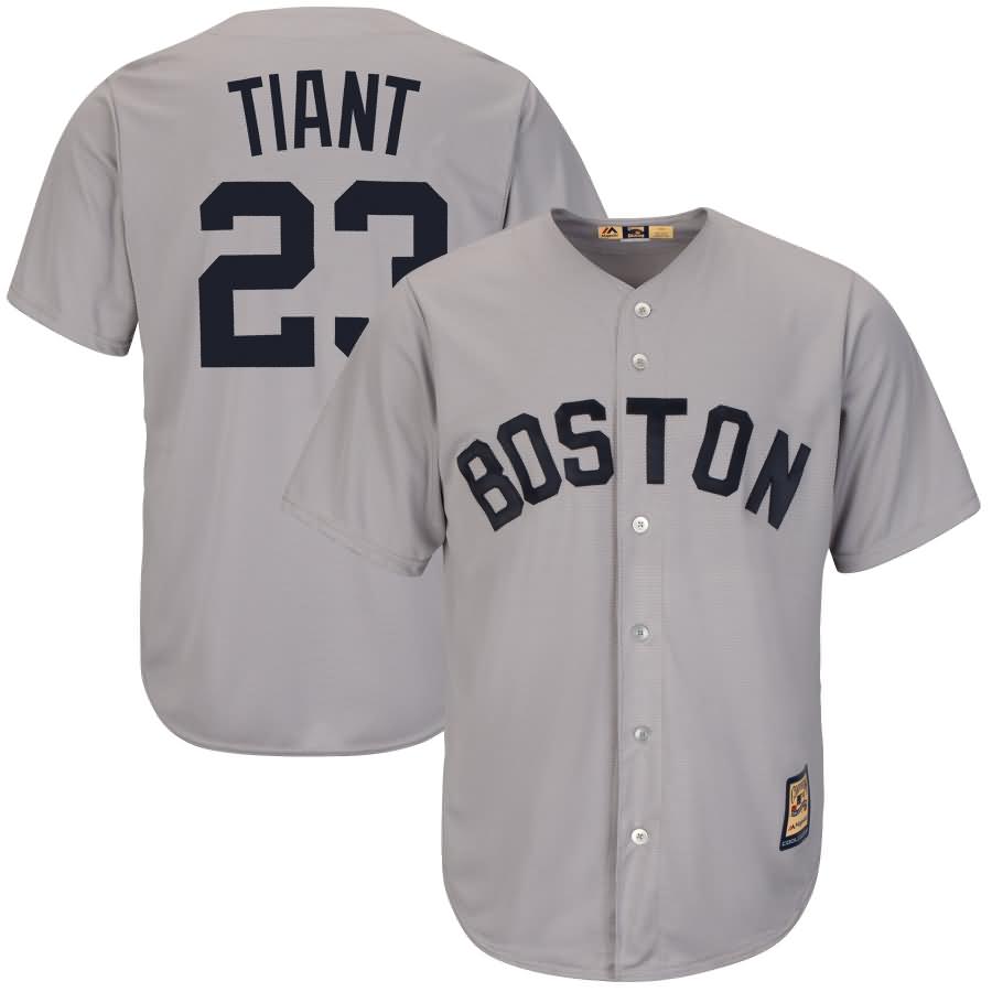 Luis Tiant Boston Red Sox Majestic Cooperstown Collection Cool Base Player Jersey - Gray