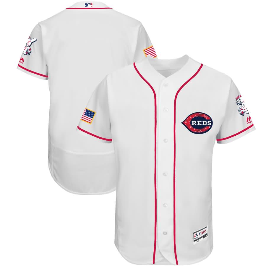 Cincinnati Reds Majestic 2018 Stars and Stripes Authentic Collection Flex Base Team Jersey - White