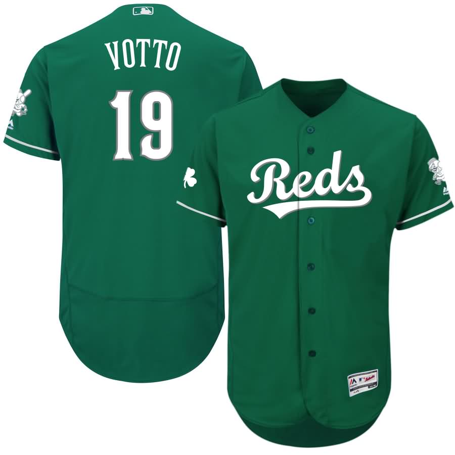 Joey Votto Cincinnati Reds Majestic 2018 St. Patrick's Day Flex Base Authentic Collection Celtic Player Jersey - Green