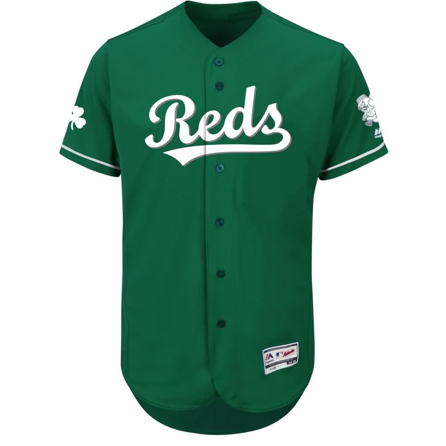 Joey Votto Cincinnati Reds Majestic 2018 St. Patrick's Day Flex Base Authentic Collection Celtic Player Jersey - Green