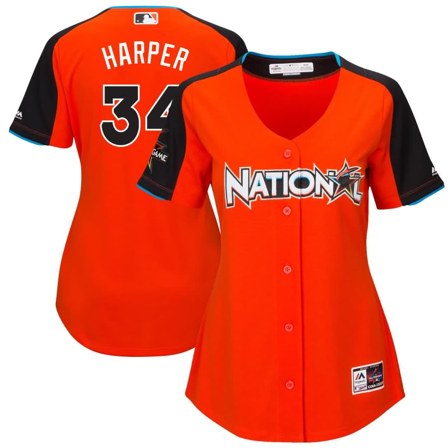 Bryce Harper National League Majestic Women's 2017 MLB All-Star Game Home Run Derby Jersey - Orange