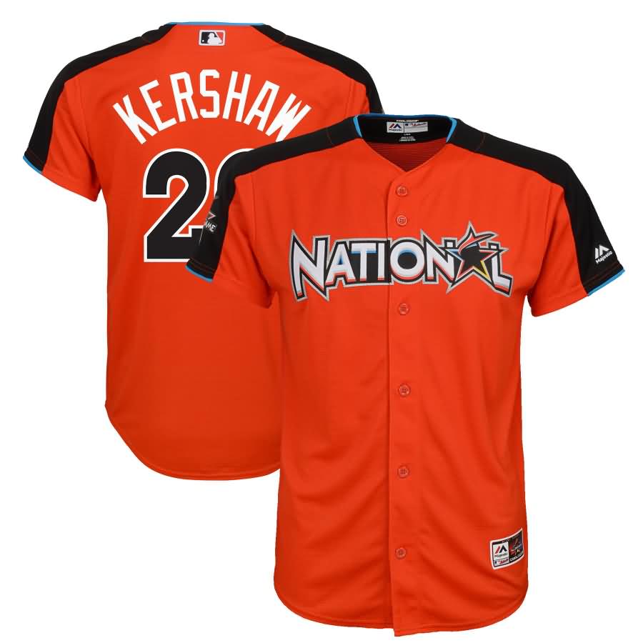 Clayton Kershaw National League Majestic Youth 2017 MLB All-Star Game Home Run Derby Jersey - Orange