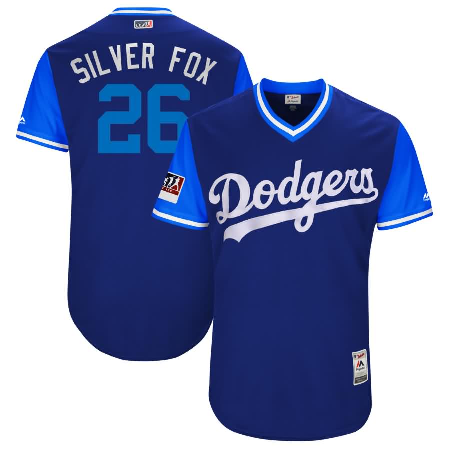 Chase Utley "Silver Fox" Los Angeles Dodgers Majestic 2018 Players' Weekend Authentic Jersey - Royal/Light Blue