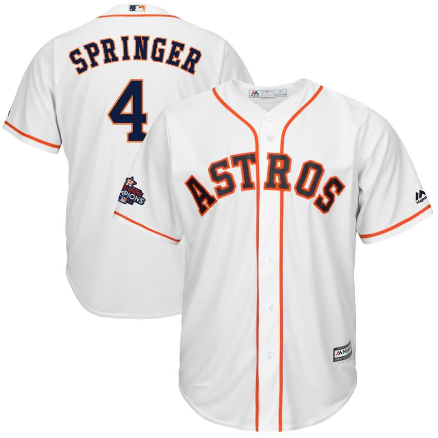 George Springer Houston Astros Majestic 2017 World Series Champions Team Logo Cool Base Player Jersey - White