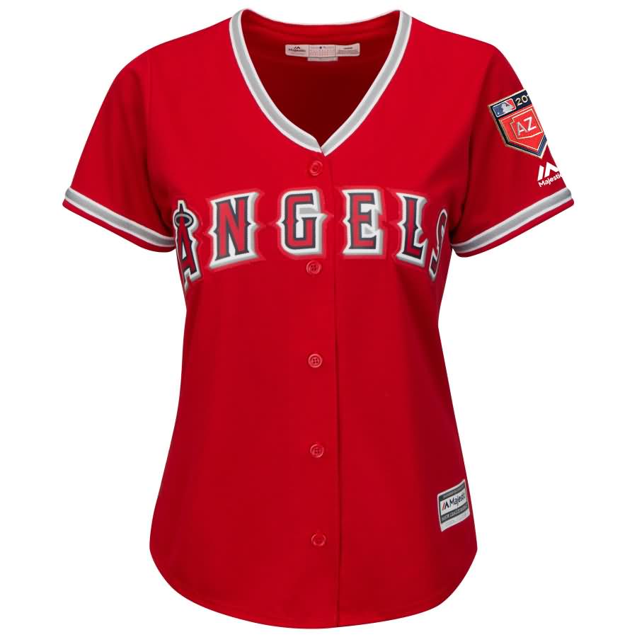 Mike Trout Los Angeles Angels Majestic Women's 2018 Spring Training Cool Base Player Jersey - Scarlet