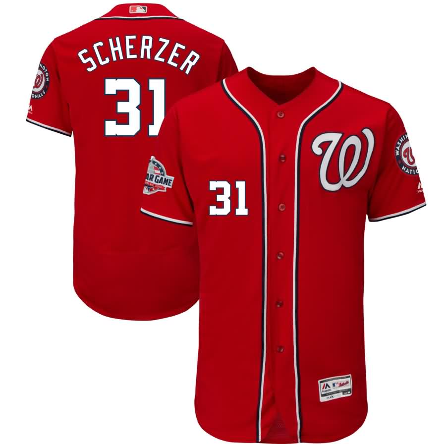 Max Scherzer Washington Nationals Majestic 2018 All-Star Game Alternate Flex Base Player Jersey - Scarlet