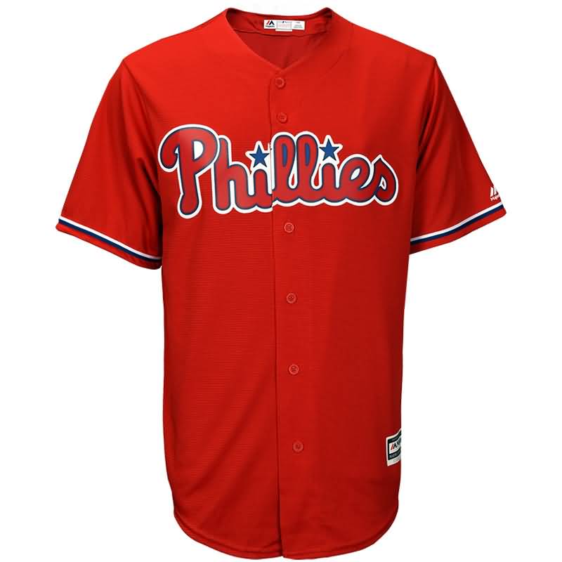 Rhys Hoskins Philadelphia Phillies Majestic Cool Base Player Replica Jersey - Red