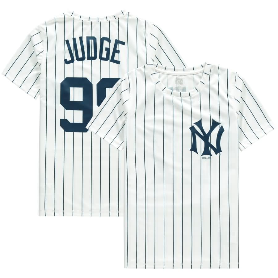 Aaron Judge New York Yankees Youth Cooperstown Player Sublimated Jersey Top - White/Navy