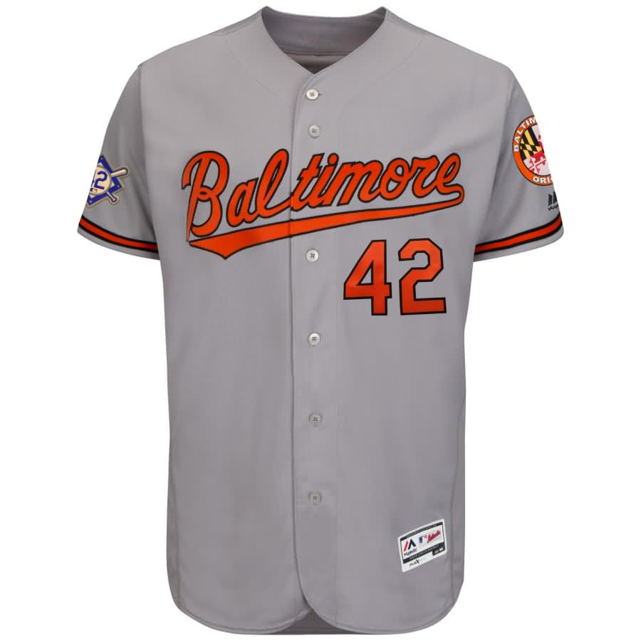 Baltimore Orioles Majestic 2018 Jackie Robinson Day Authentic Flex Base Jersey - Gray