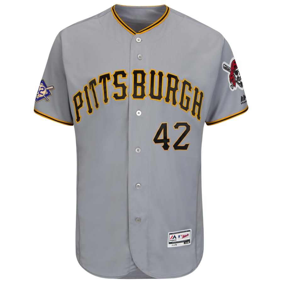 Pittsburgh Pirates Majestic 2018 Jackie Robinson Day Authentic Flex Base Jersey - Gray