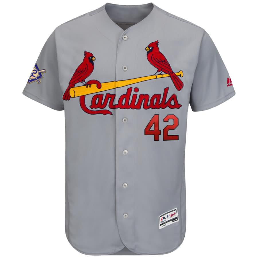 St. Louis Cardinals Majestic 2018 Jackie Robinson Day Authentic Flex Base Jersey - Gray