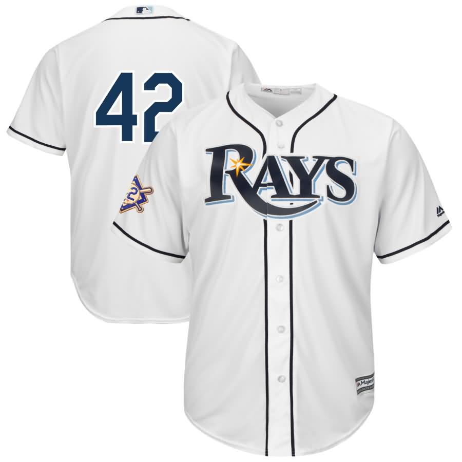 Tampa Bay Rays Majestic 2018 Jackie Robinson Day Official Cool Base Jersey - White