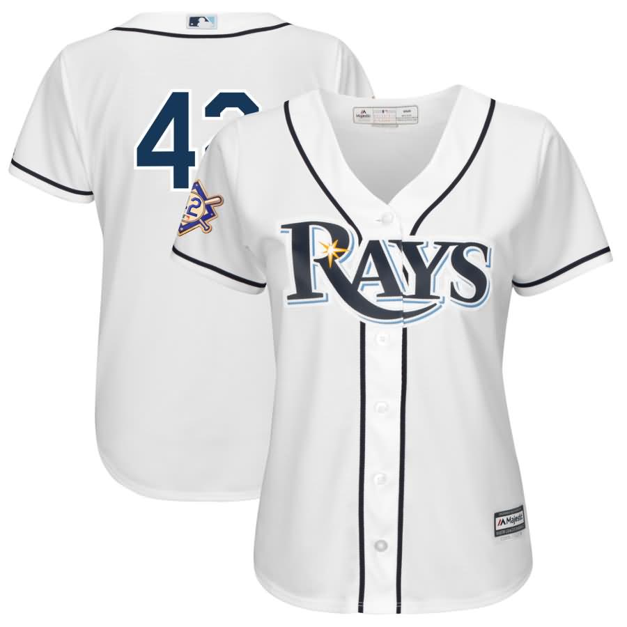 Tampa Bay Rays Majestic Women's 2018 Jackie Robinson Day Official Cool Base Jersey - White