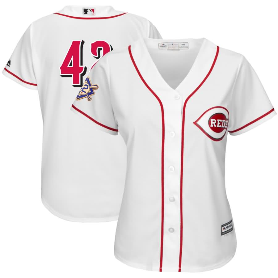 Cincinnati Reds Majestic Women's 2018 Jackie Robinson Day Official Cool Base Jersey - White