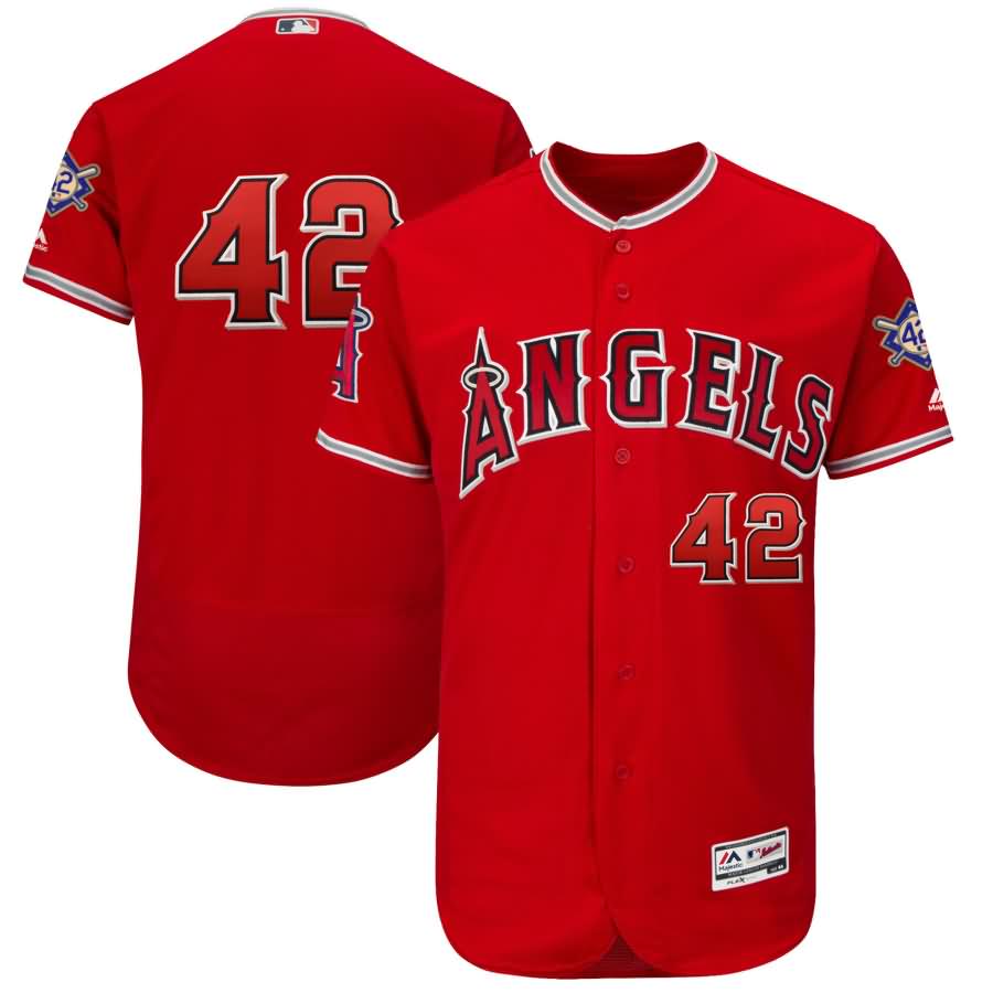 Los Angeles Angels Majestic 2018 Jackie Robinson Day Authentic Flex Base Jersey - Scarlet