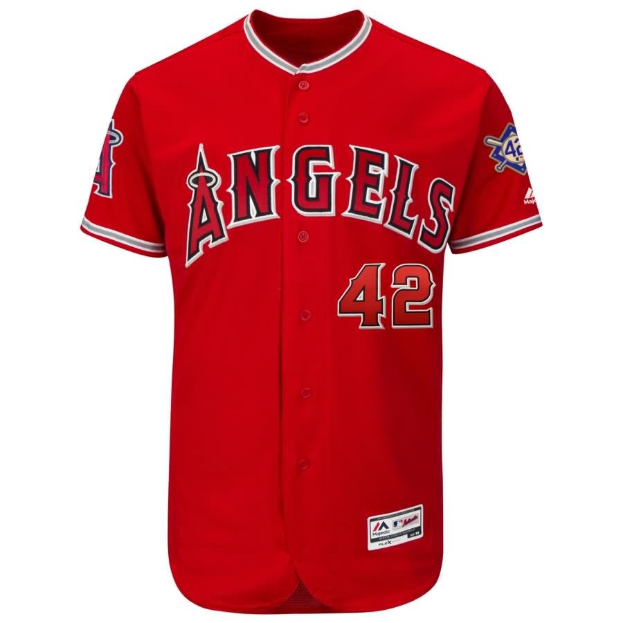 Los Angeles Angels Majestic 2018 Jackie Robinson Day Authentic Flex Base Jersey - Scarlet