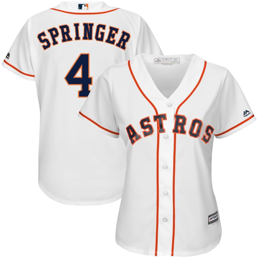 George Springer Houston Astros Majestic Women's Team Cool Base Player Jersey - White