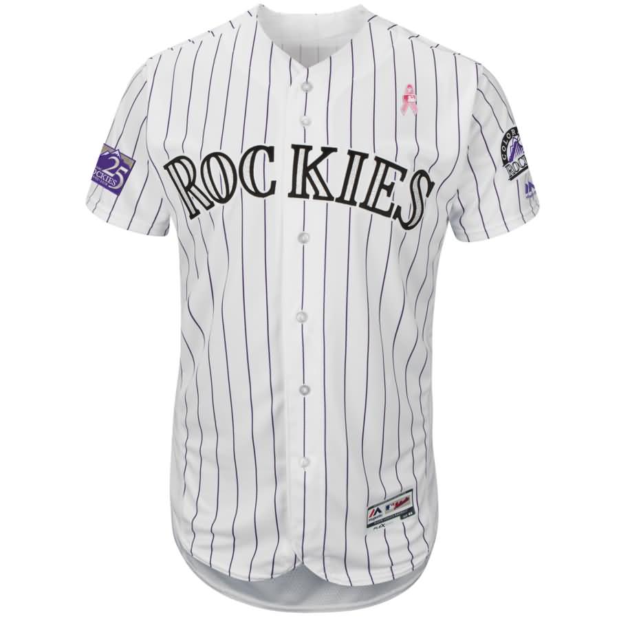 Colorado Rockies Majestic 2018 Mother's Day Home Flex Base Team Jersey - White