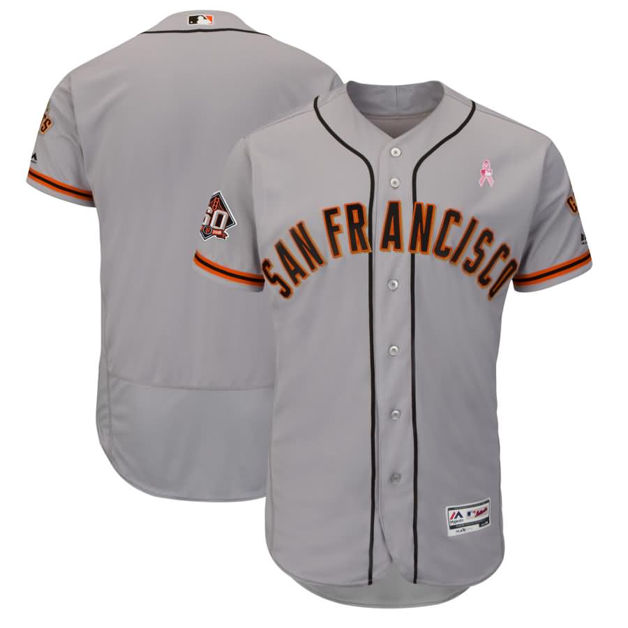 San Francisco Giants Majestic 2018 Mother's Day Road Flex Base Team Jersey - Gray