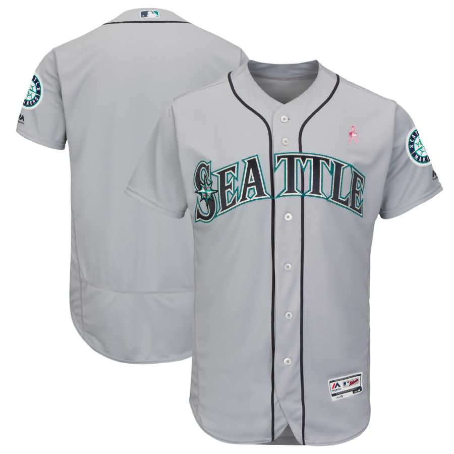 Seattle Mariners Majestic 2018 Mother's Day Road Flex Base Team Jersey - Gray