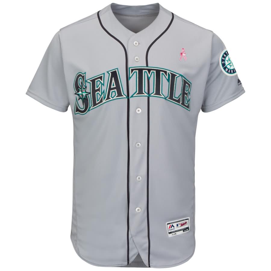 Seattle Mariners Majestic 2018 Mother's Day Road Flex Base Team Jersey - Gray