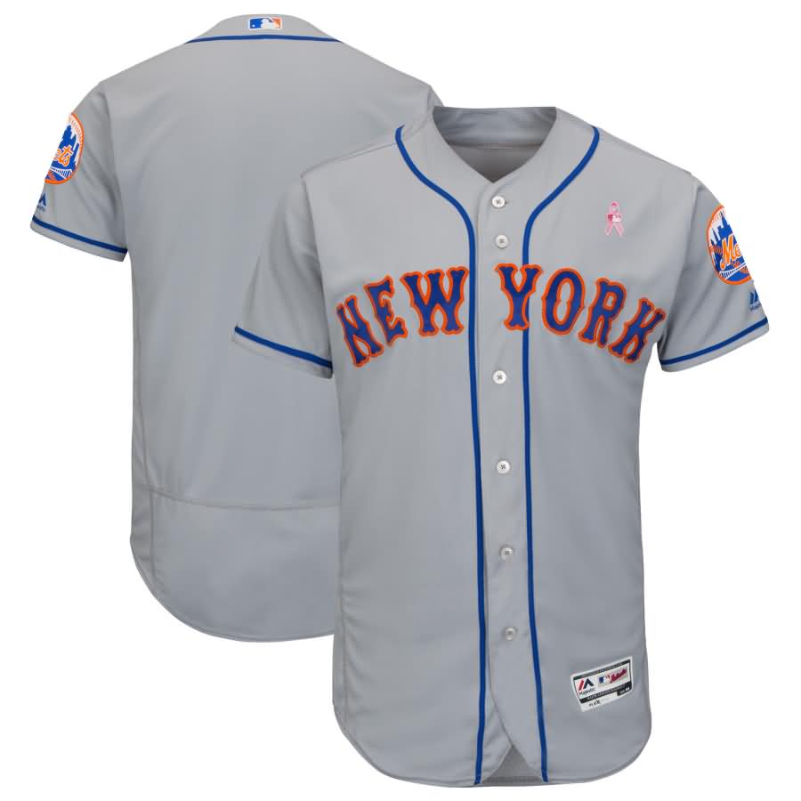 New York Mets Majestic 2018 Mother's Day Road Flex Base Team Jersey - Gray