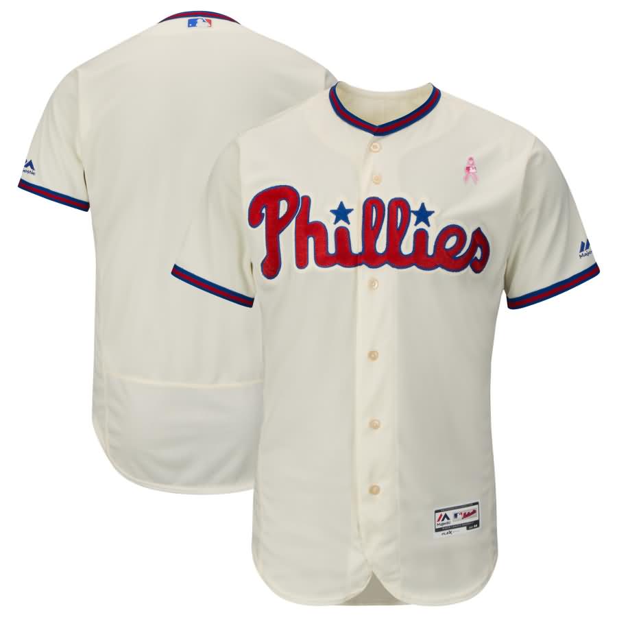 Philadelphia Phillies Majestic 2018 Mother's Day Alternate Flex Base Team Jersey - Cream