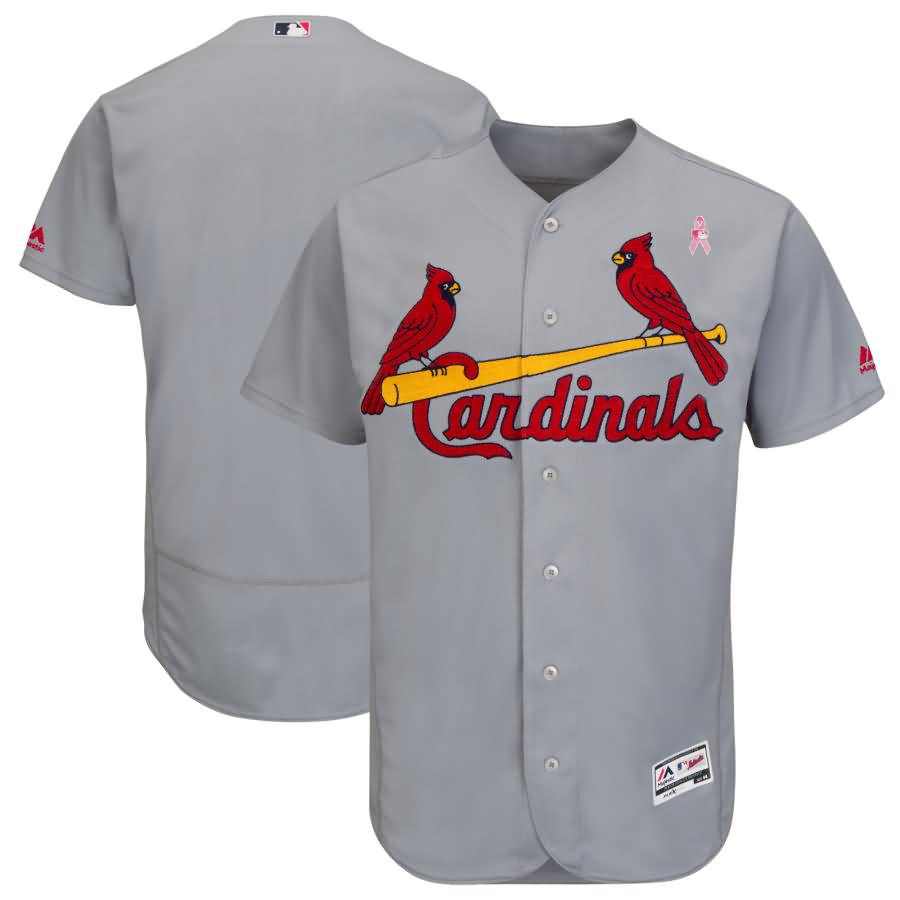 St. Louis Cardinals Majestic 2018 Mother's Day Road Flex Base Team Jersey - Gray