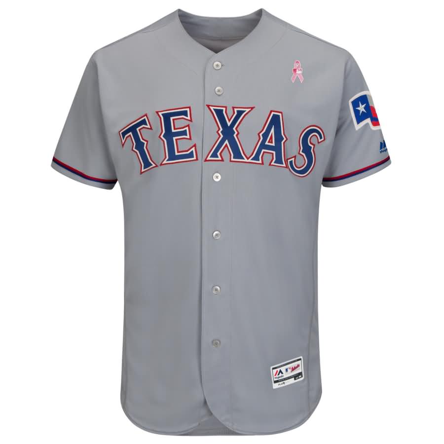 Texas Rangers Majestic 2018 Mother's Day Road Flex Base Team Jersey - Gray