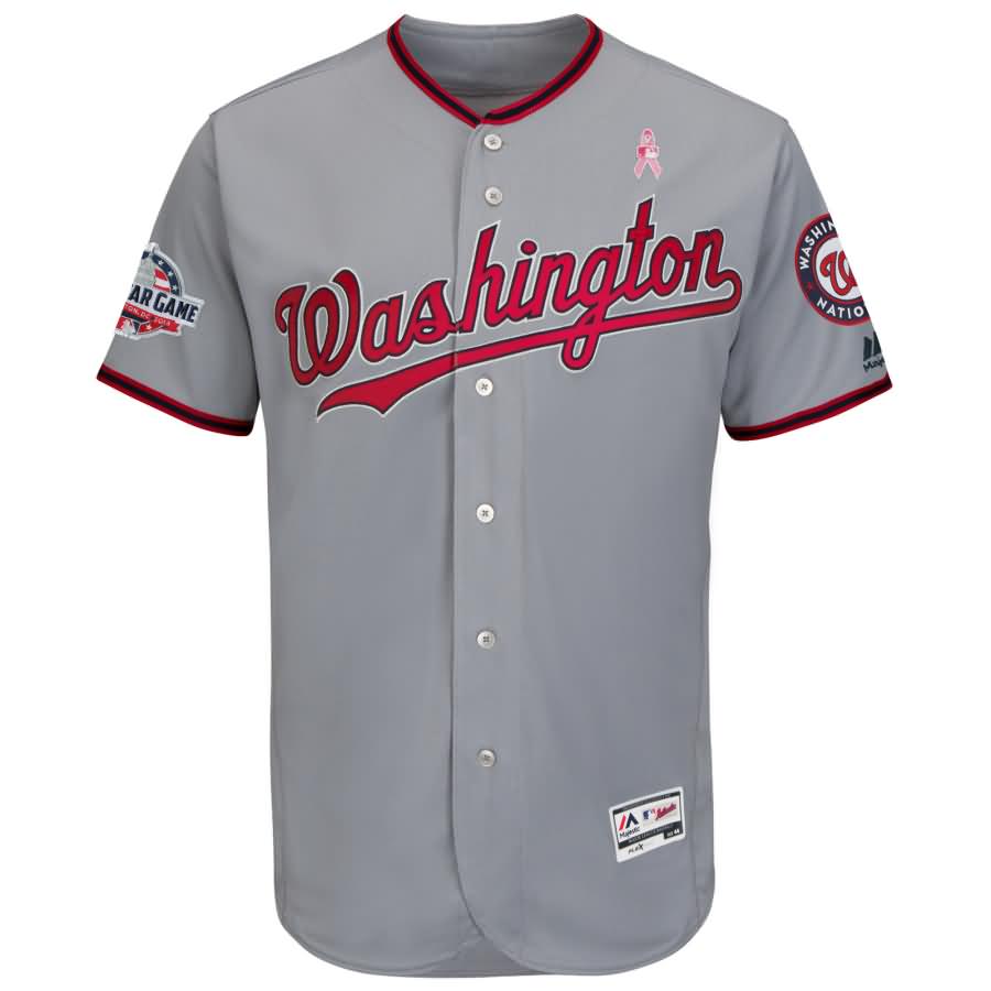 Washington Nationals Majestic 2018 Mother's Day Road Flex Base Team Jersey - Gray