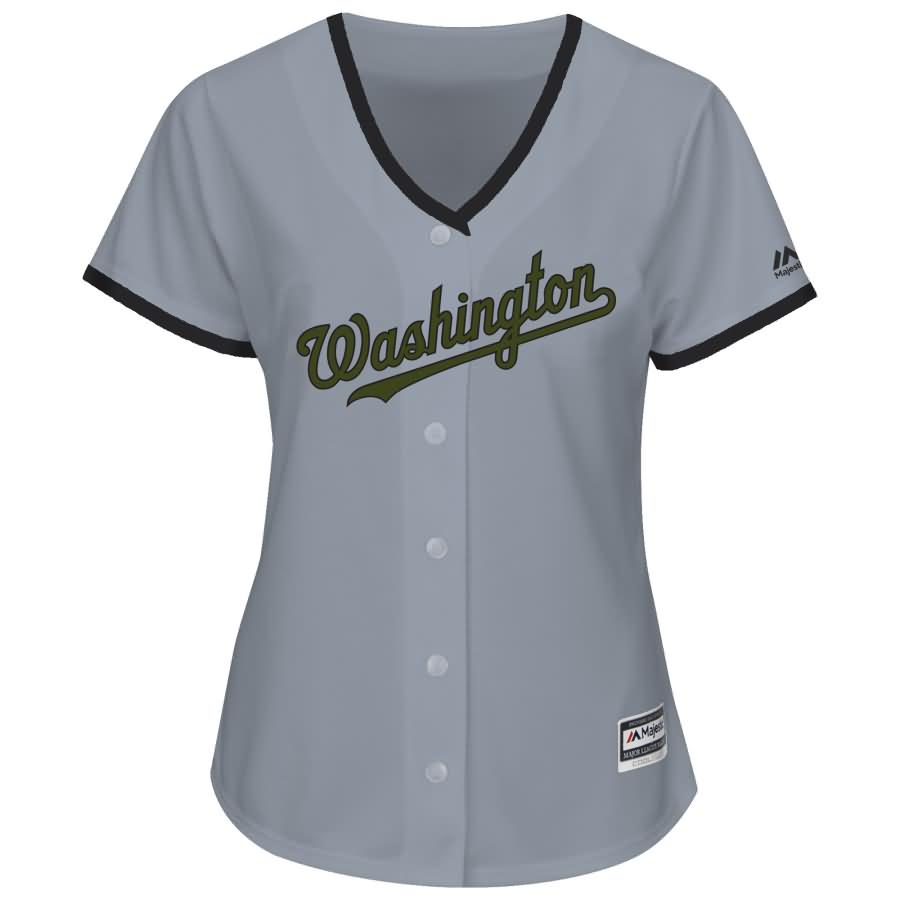 Bryce Harper Washington Nationals Majestic Women's 2018 Memorial Day Cool Base Player Jersey - Gray