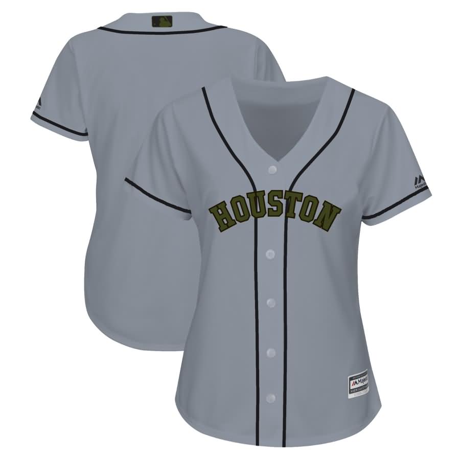 Houston Astros Majestic Women's 2018 Memorial Day Cool Base Team Jersey - Gray