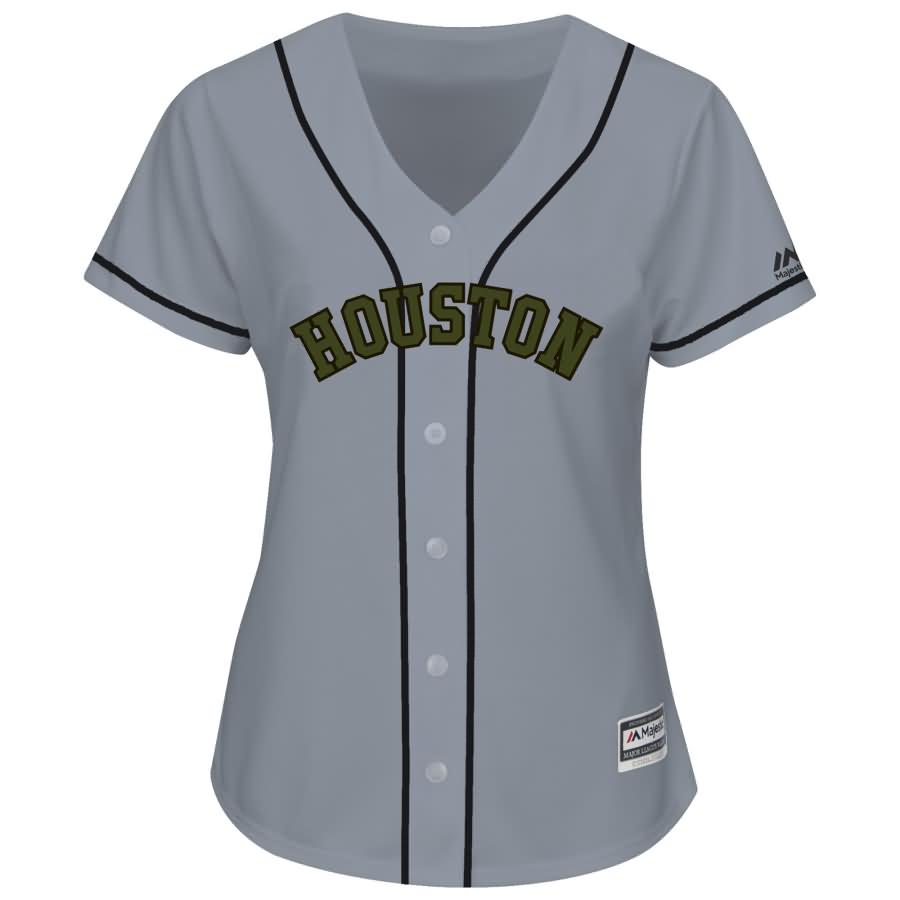 Houston Astros Majestic Women's 2018 Memorial Day Cool Base Team Jersey - Gray